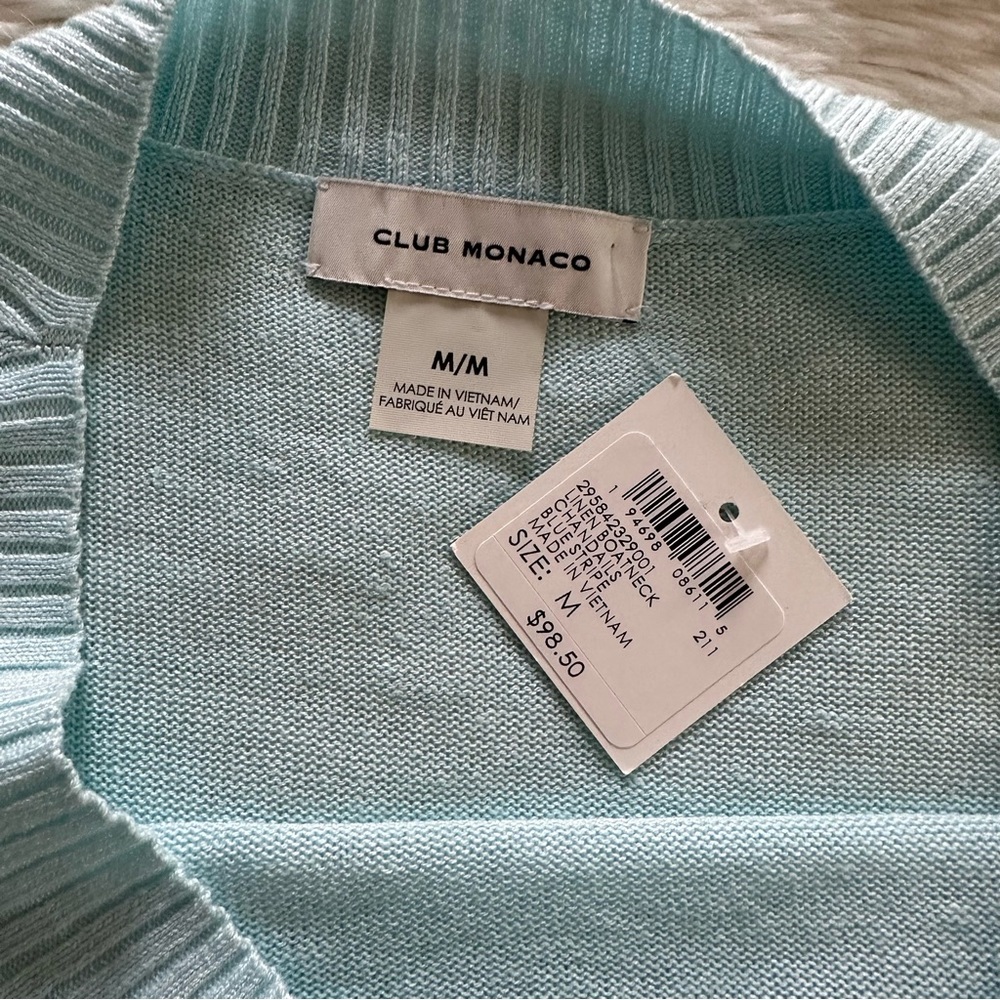 Club Monaco Striped Linen Boatneck - Picture 7 of 10